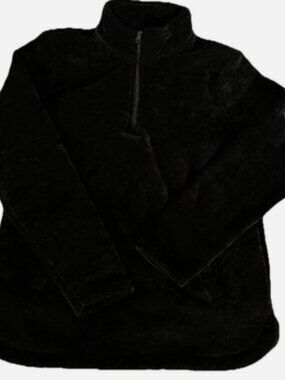 32 Degrees Heat Fleece Pullover Womens Medium Black Quarter Zip Cozy